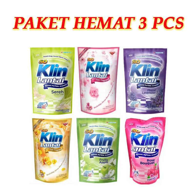 Promo [paket Hemat 3 Pcs] Sabun Pembersih Lantai + Anti Bakter Soklin ...