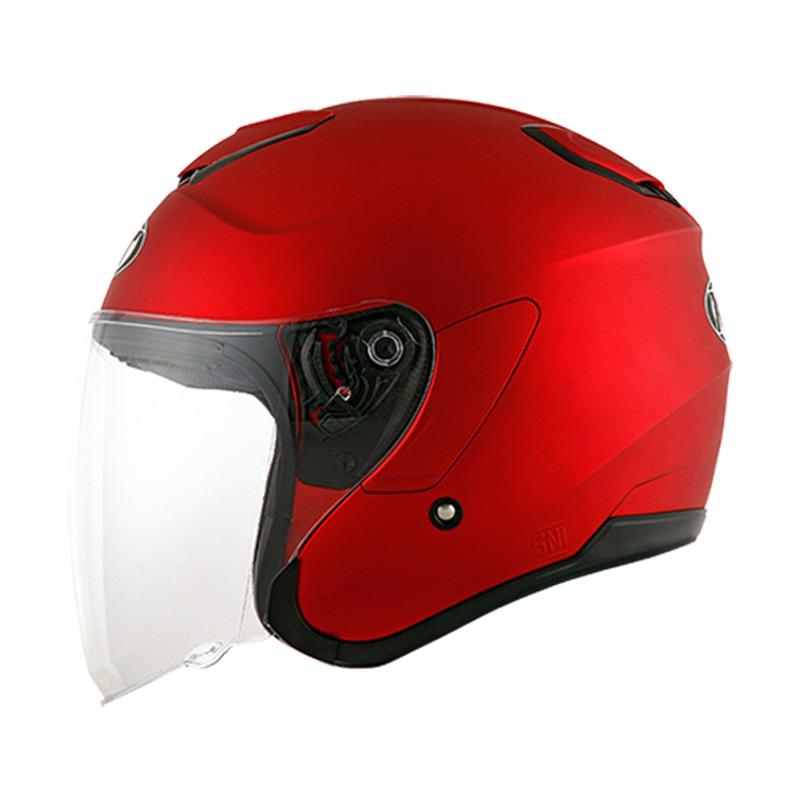 Jual KYT Kyoto Solid Helm Half Face M Matte Black M Matte Red di