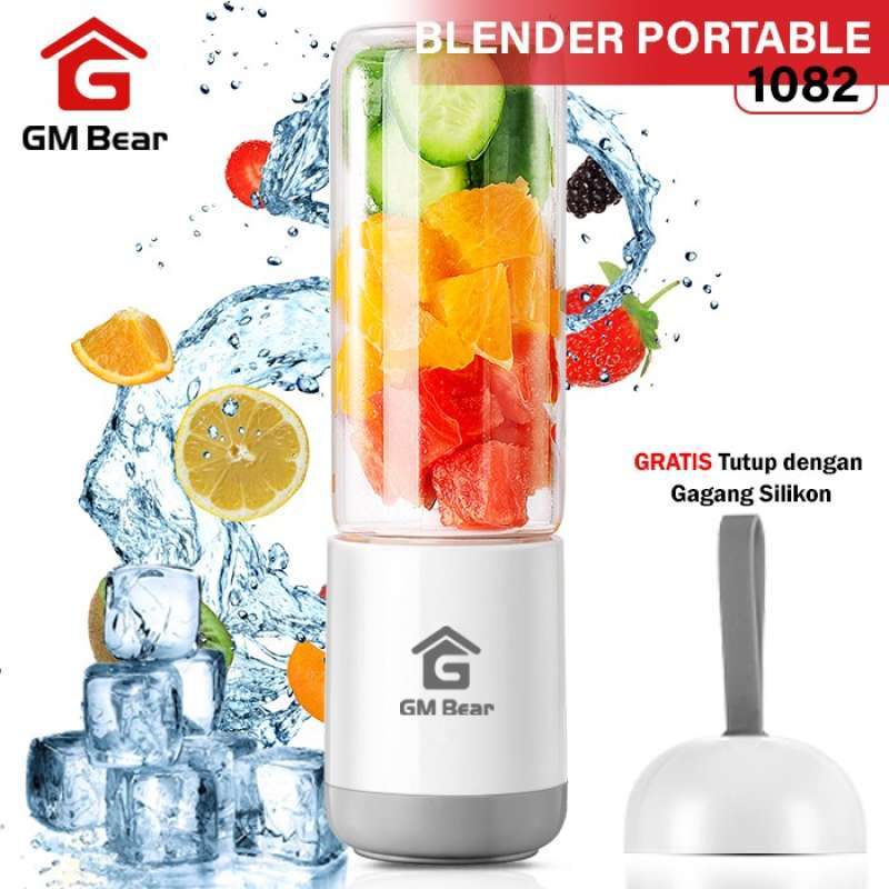 Jual GM Bear Portable USB Blender Kaca 4 Mata PisauPortable Blender