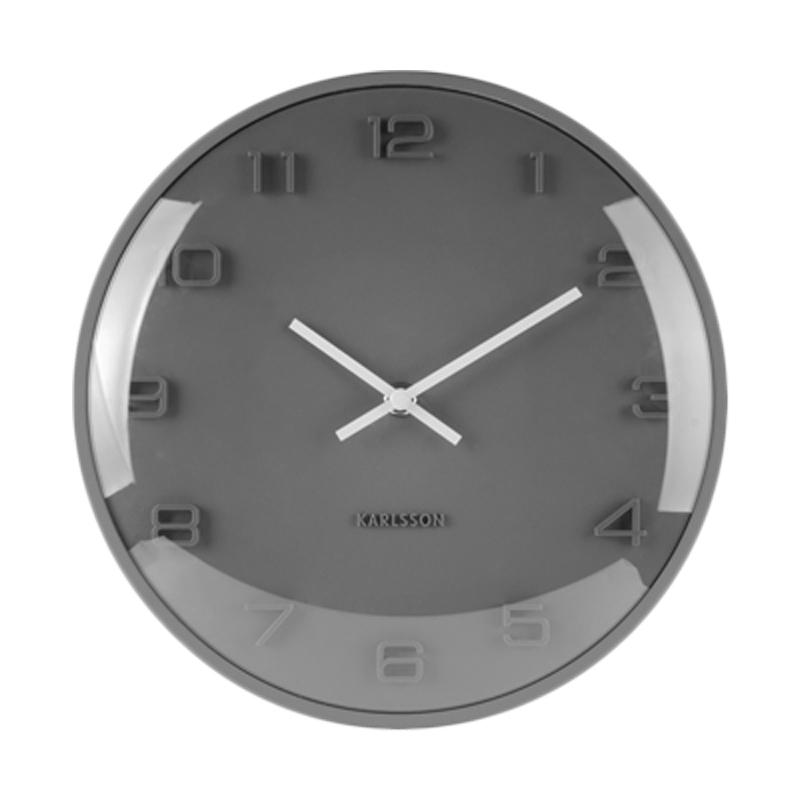 Jual Karlsson Wall Clock Elevated Dome Glass Jam Dinding Abu Abu di