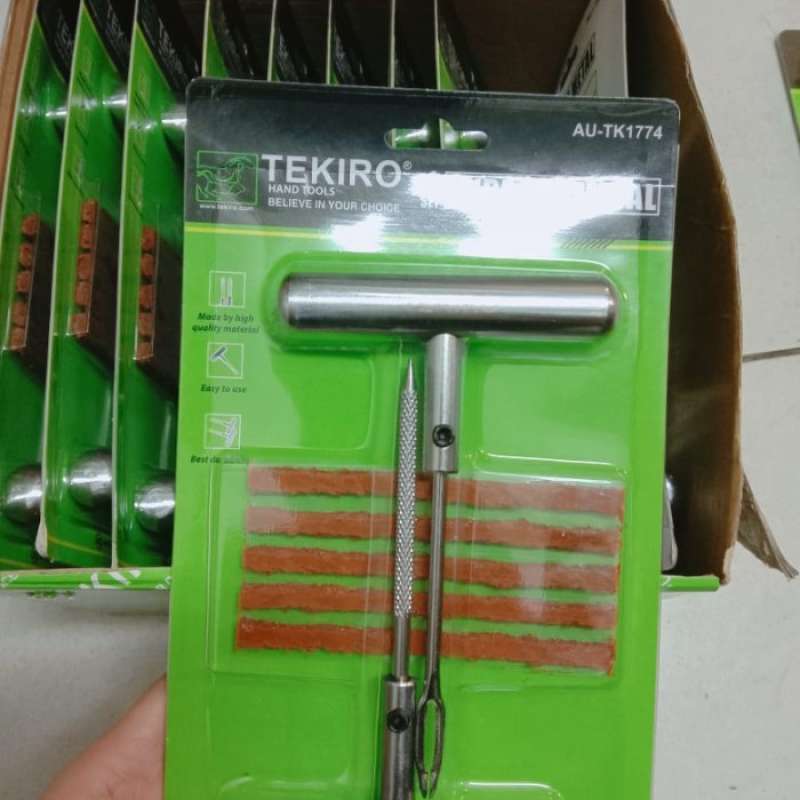 Jual TEKIRO Alat tambal ban tubles 1set gagang besi di Seller Gajendra