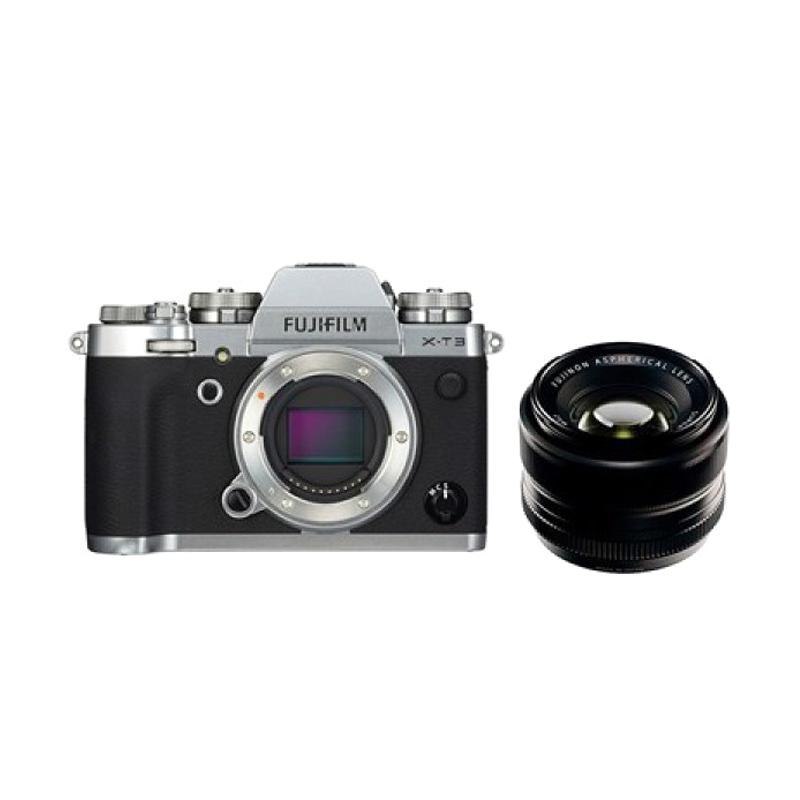 Jual Fujifilm XT3 + XF 35mm F1.4 Kamera Mirrorless Silver di Seller Bursa Kamera Profesional