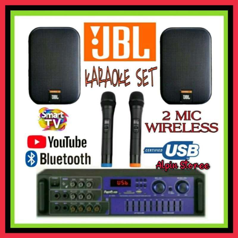 Promo Mini Karaoke Set Speaker JBL CONTROL 1X Ampli Bluetoth 2 Mic