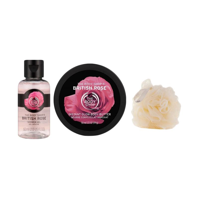 Jual The Body Shop British Rose Mini Trio Shower Gel & Body Butter di