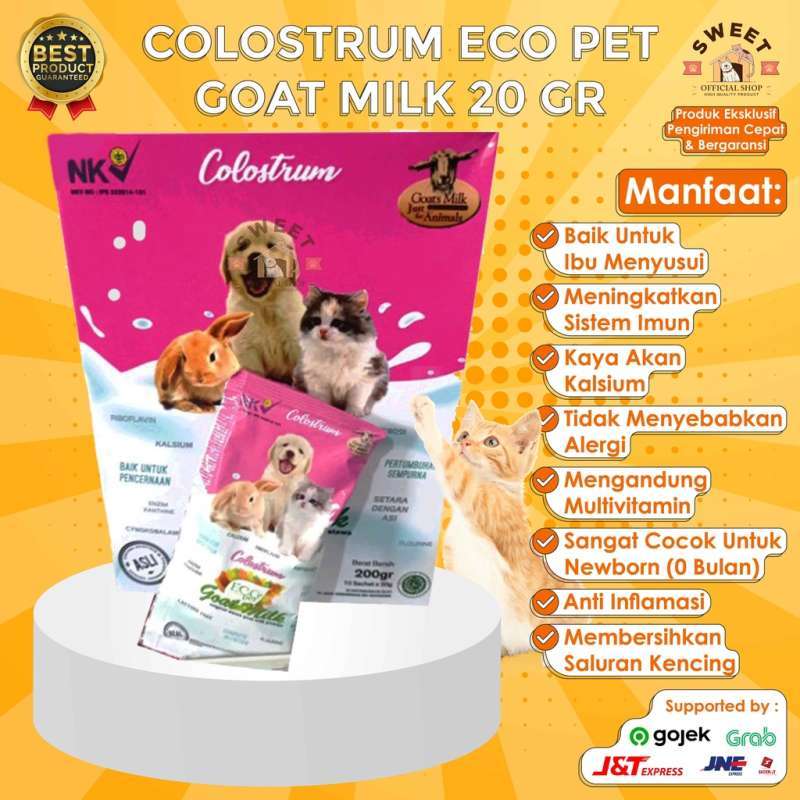 Promo COLOSTRUM ECO PET GOAT MILK 20 gr - SUSU KAMBING UNTUK KUCING