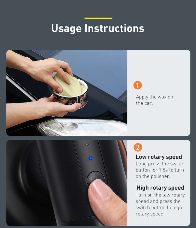 Promo Baseus Cordless Electric Car Polisher Polishing Machine Wireless ...