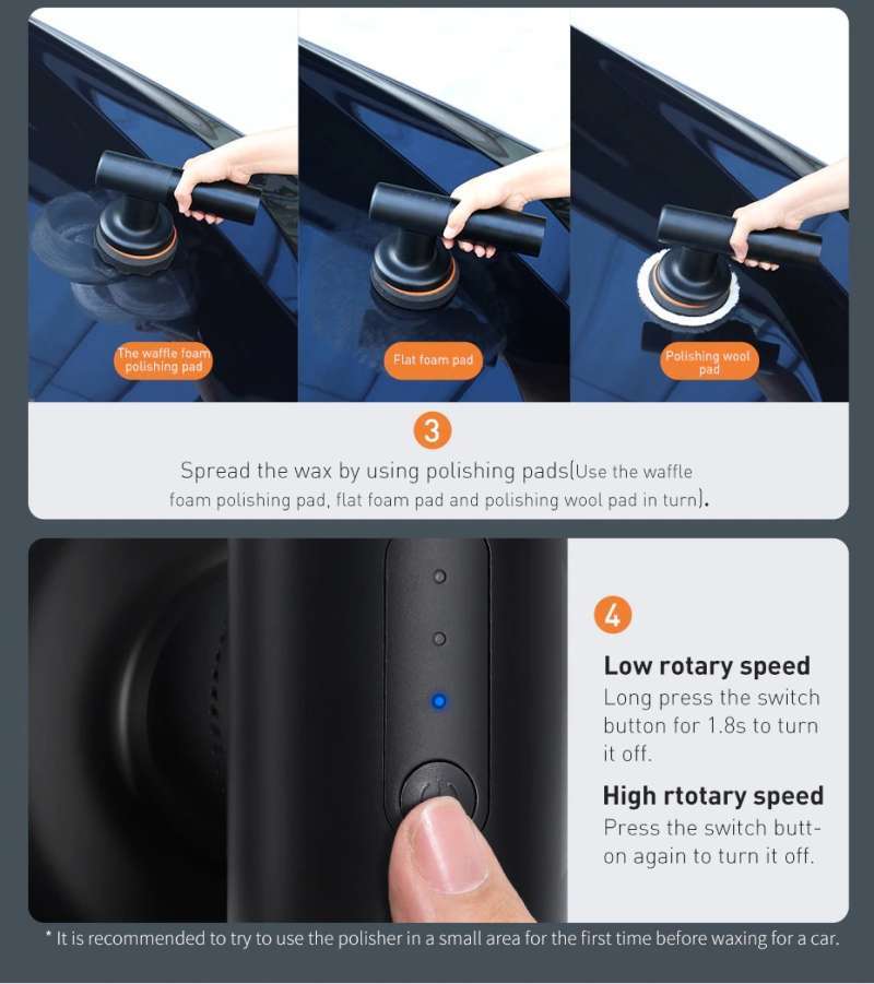 Promo Baseus Cordless Electric Car Polisher Polishing Machine Wireless ...