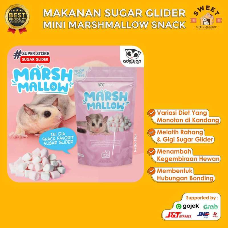 Promo MAKANAN SUGAR GLIDER MINI MARSHMALLOW MINI MARSHMALLOW SNACK