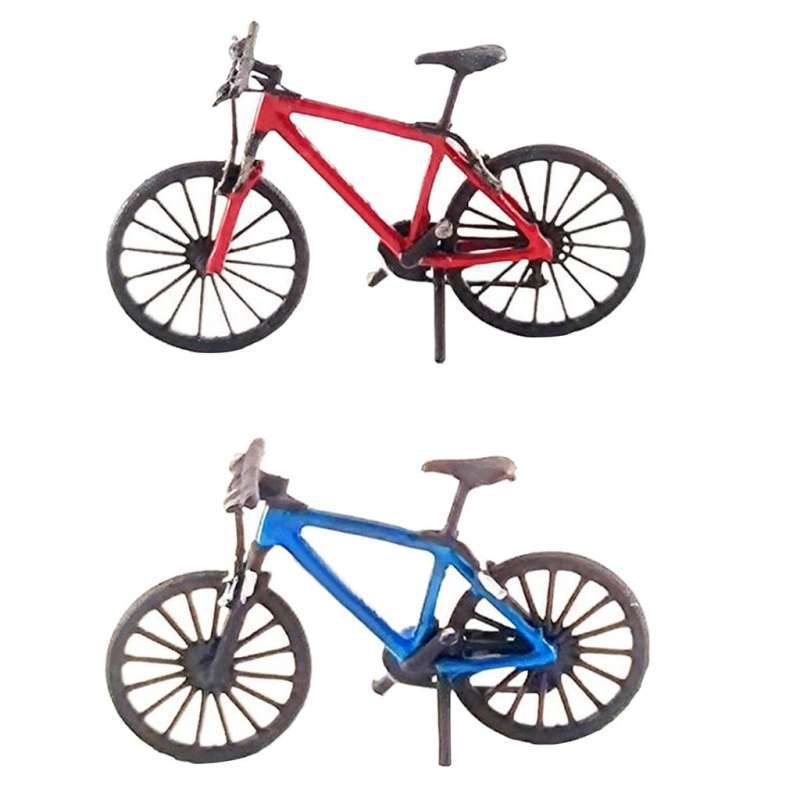 Promo 2Pieces S Scale 1/64 Painted Model Mountain Bike Railway
