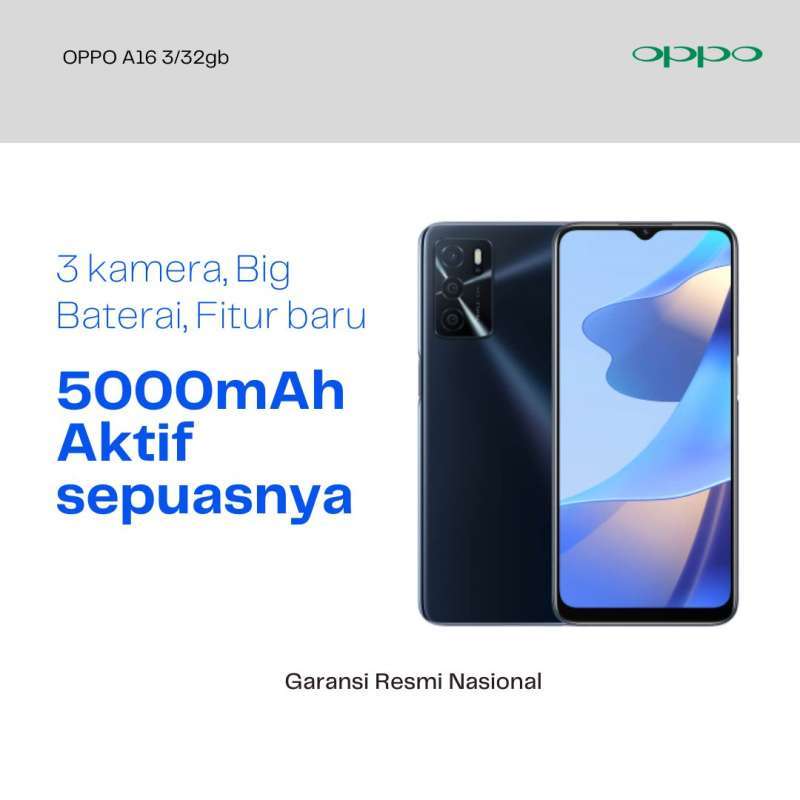 Jual OPPO A16 3gb Harga Hemat Fiture lengkap/HP Android/Original/Resmi
