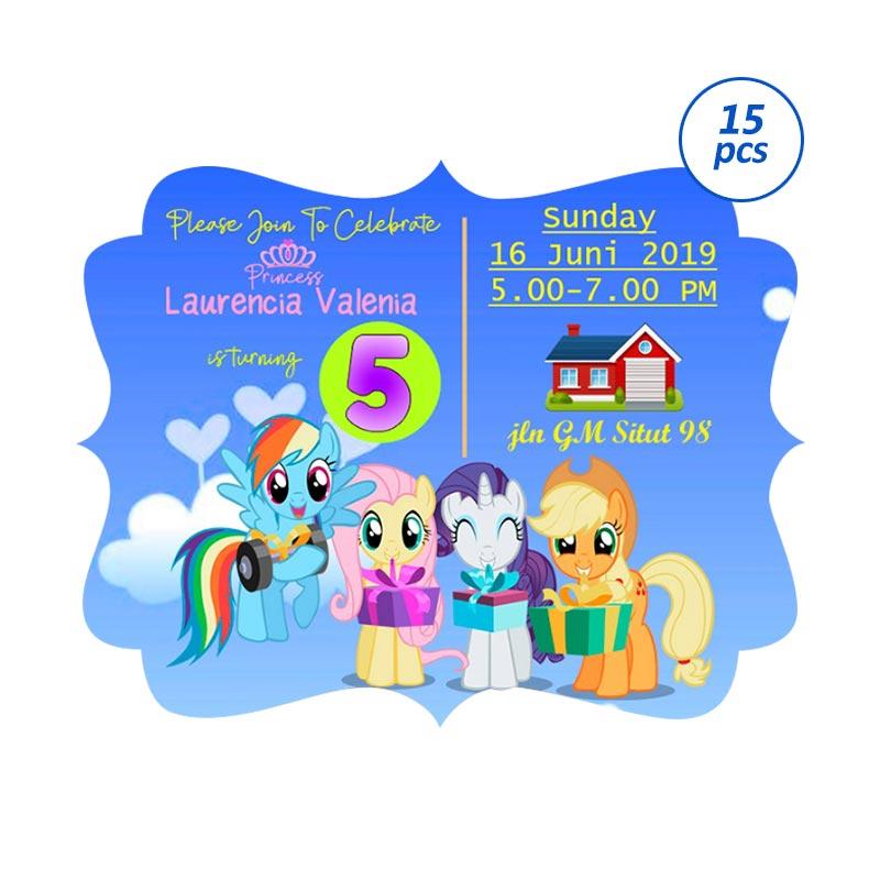 Creative Printing Tema Little Pony Undangan Ultah Anak 15 Pcs