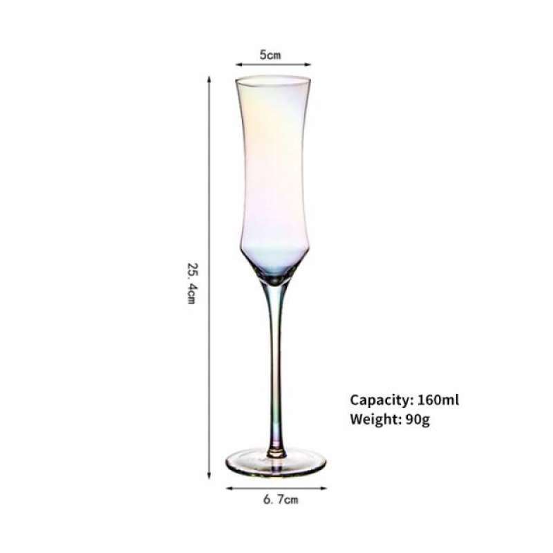 Jual GELAS CHAMPAGNE WINE COCKTAIL CRYSTAL GLASS RAINBOW GOBLET di