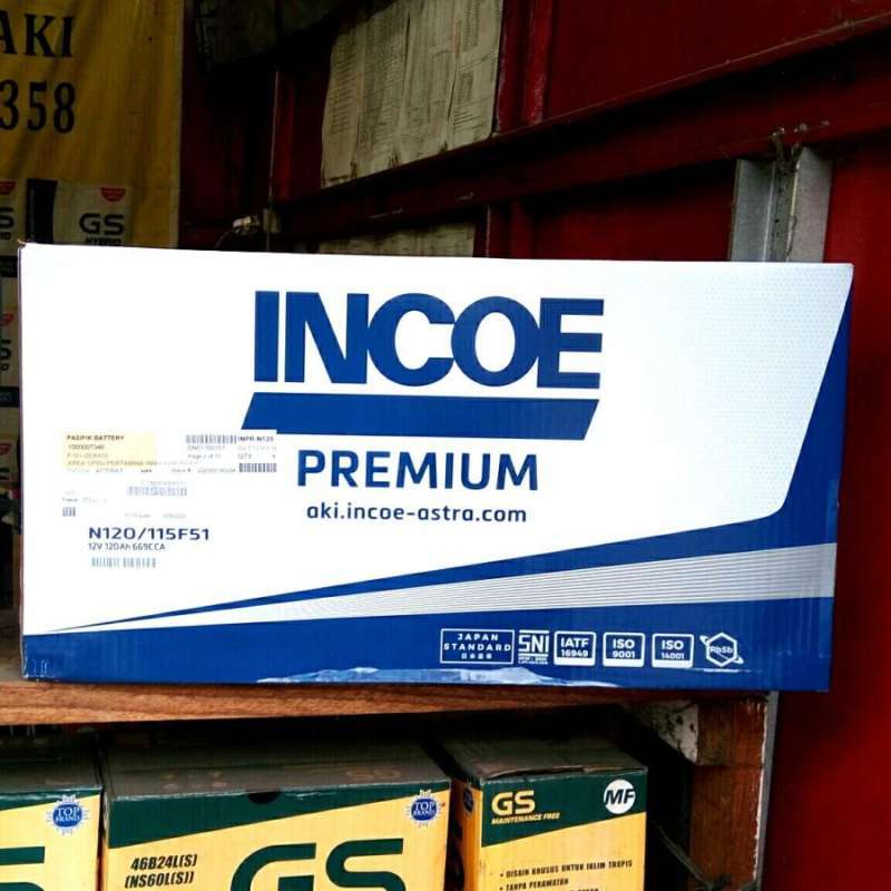 Jual Aki Accu Basah 120 Ah Incoe Premium N120, Truk, Genset, Alat Berat
