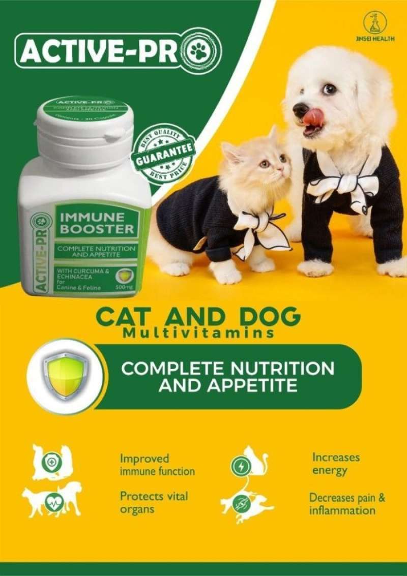 Jual ACTIVE PRO MULTIVITAMIN IMMUNE BOOSTER UNTUK KUCING DAN ANJING di