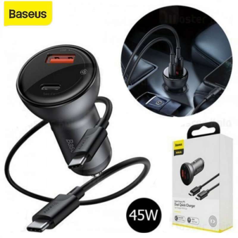 Promo BASEUS CAR CHARGER SUIT DIGITAL DISPLAY PPS TYPEC PD + QC 45W 5A