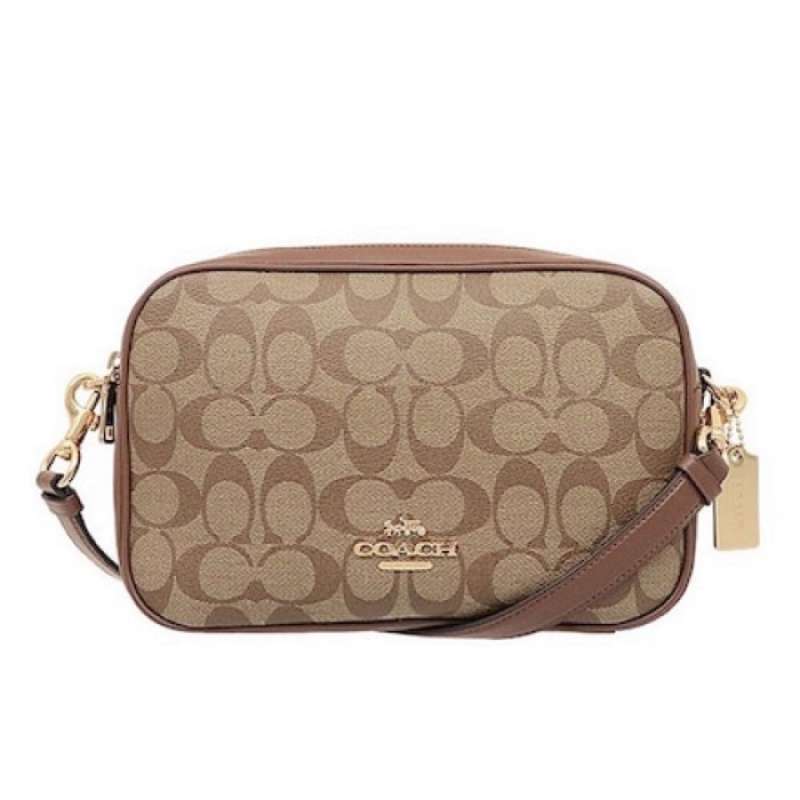 Jual TAS WANITA COACH JES CROSSBODY IN SIGNATURE CANVAS KHAKI SADDLE