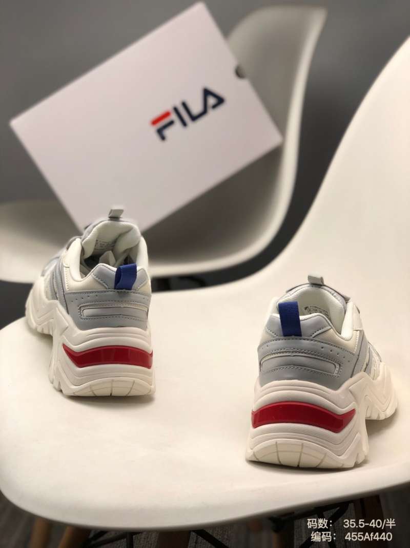 Jual 35.5-40 FILA counter peak signer soft leather fabric splicing