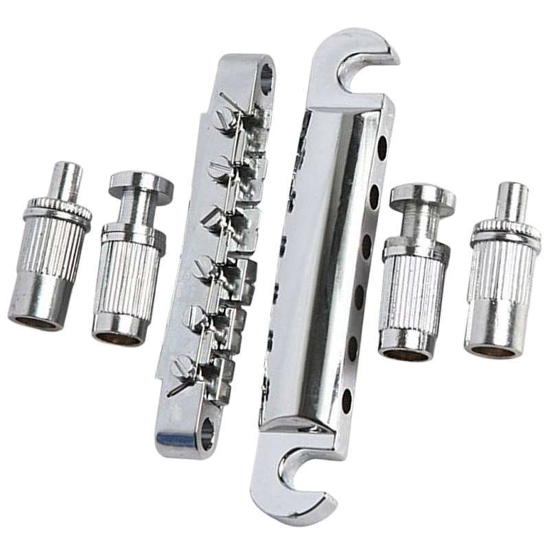 Promo Roller Bridge Tailpiece Post Stud for LP Electric Guitar Silver