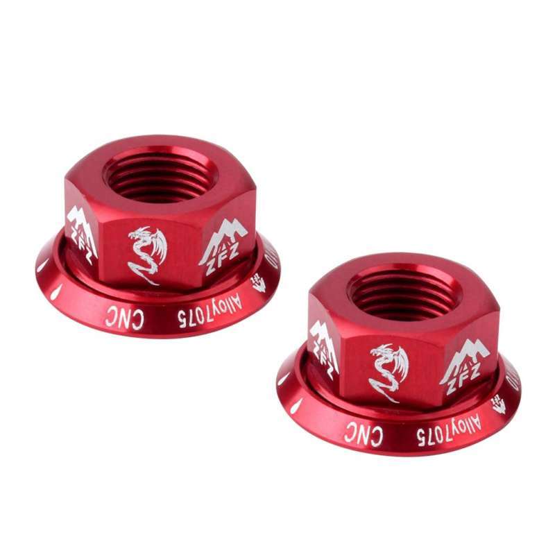 Jual 2X M10 Axle Wheel Nuts Quick Release Flange Nut for MTB Mountain Road BikeRed di Seller