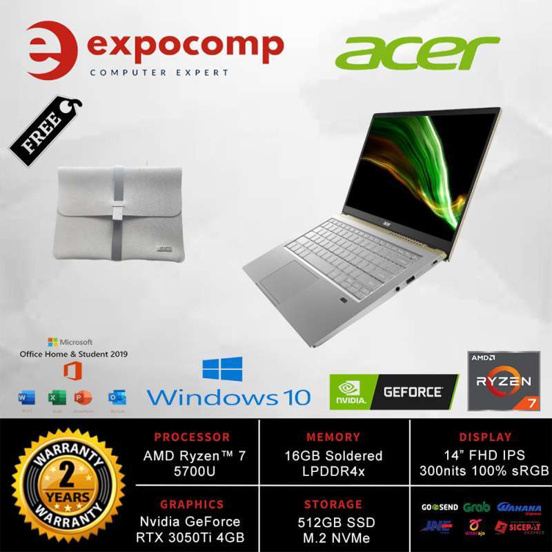 Jual ACER Swift X SFX14-41G-R5N1 GOLD R7-5700U di Seller ExpoComp ...