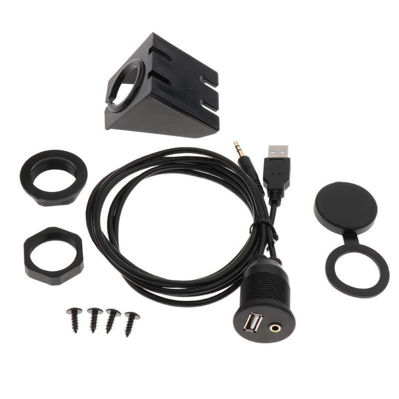 Jual Car Dashboard Flush Mount USB & 3.5mm 1/8 AUX Extension Mounting