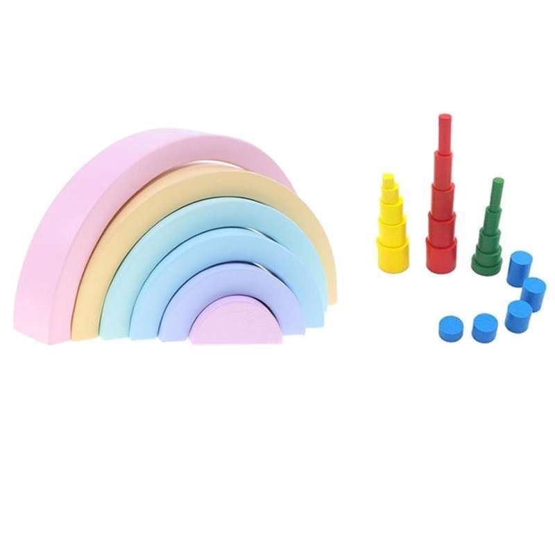 Promo Wood Sensorial Material-Knobless Cylinders Family Set Arch Blocks ...