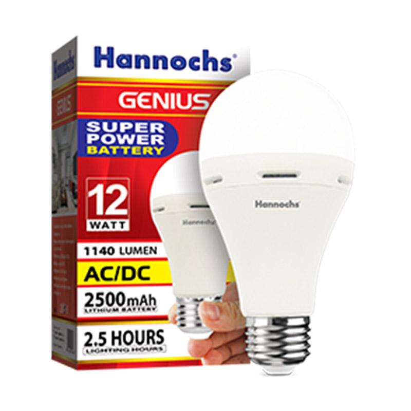 Jual Hannochs Ac/dc Emergency Genius Lampu Led - White [12 W] Terbaru