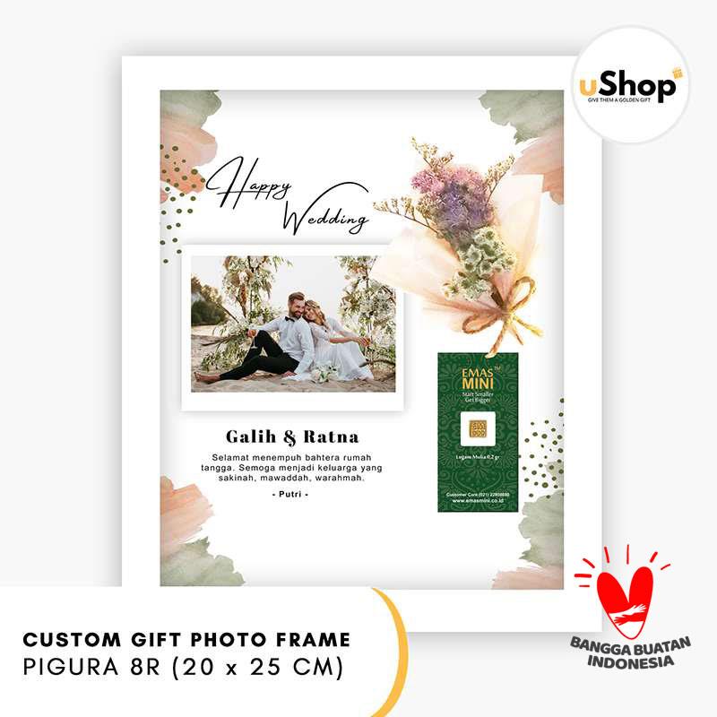 Jual Custom Gift Photo Frame Scrapbook 8R Kado Pernikahan, Kado Ulang