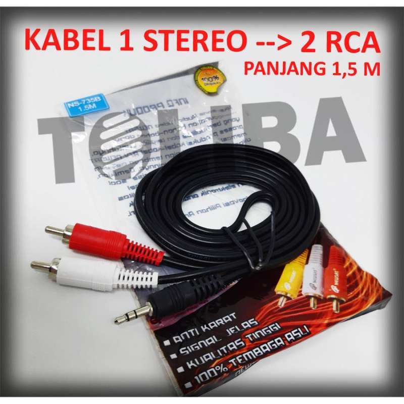 Jual kabel audio 12 jack aux stereo 3,5mm hp laptop ke rca 2 way