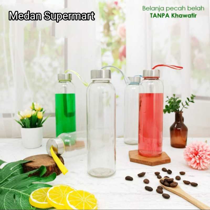 Promo Botol Minum Kaca / Ukuran 500ml / Round Bottle / Besar Unik China ...
