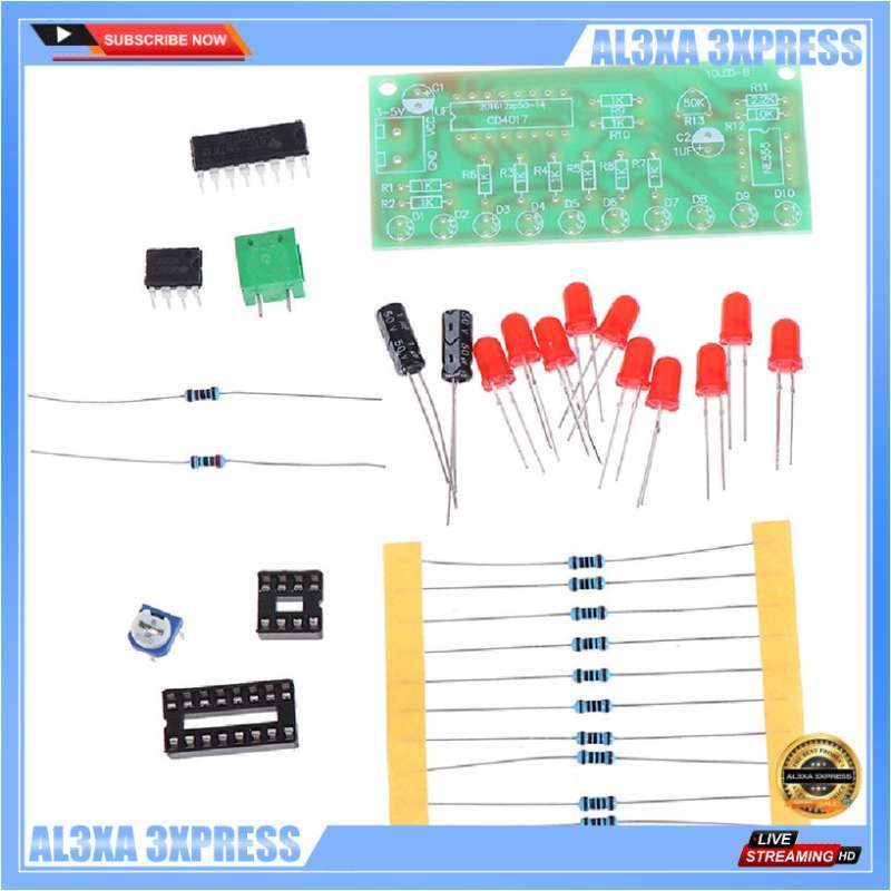 Jual Modul Lampu Led Chaser Water Light Ne555 Cd4017 Pcb Board Diy- Di