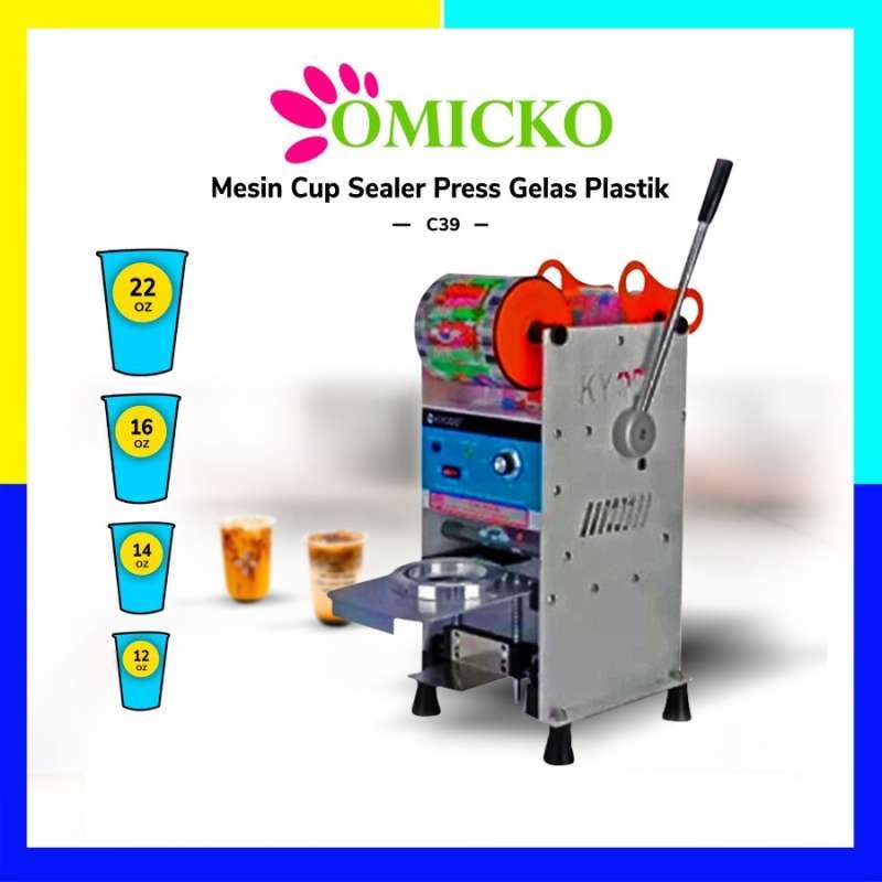 Jual Omicko C39 Mesin Cup Sealer Press Gelas Plastik Max gelas OZ 12OZ