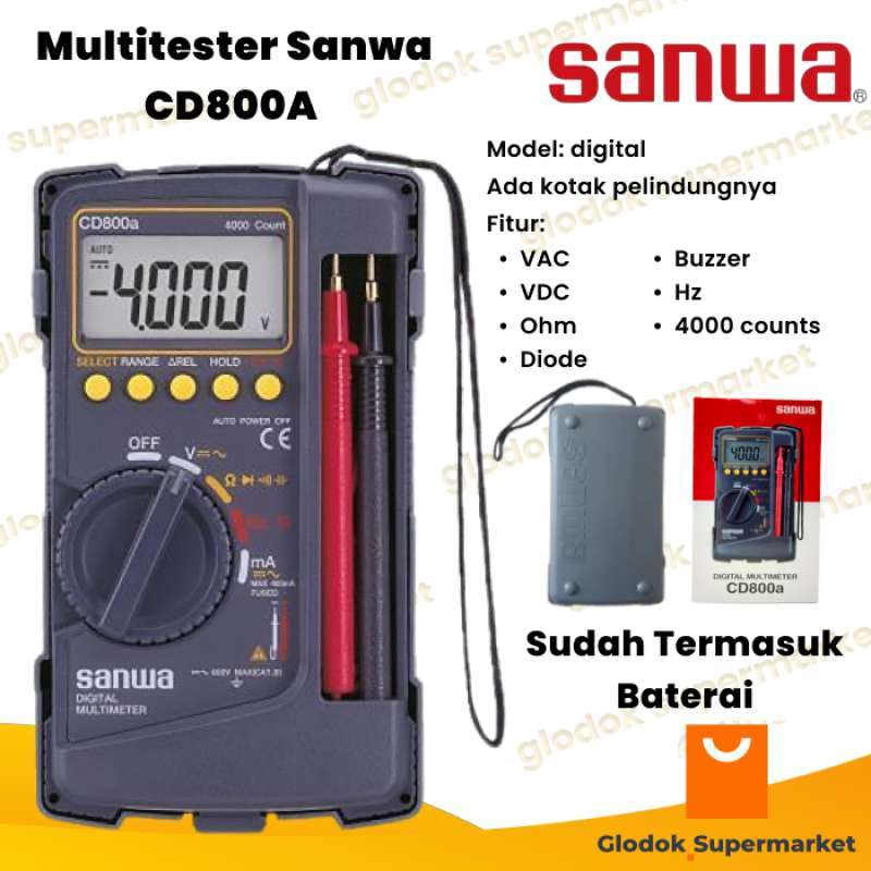Jual Multimeter Sanwa CD800A Multitester Digital CD 800A Avometer CD