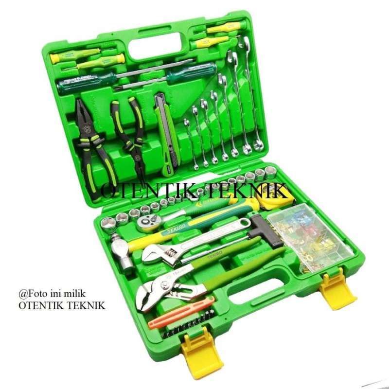 Jual TEKIRO TOOL SET MEKANIK 60PCS BOX PLASTIK KUNCI SET 60 PCS MECHANIC di Seller Otentik