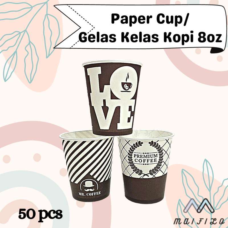 Jual Paper cup Uk 8oz, gelas kertas, gelas kopi, cup kertas, papercup ...