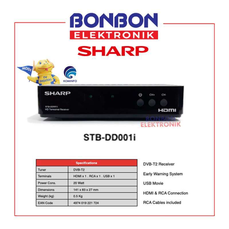 Jual Sharp Set Top Box Stbdd001i Digital Tv Receiver Stb Dvbt2 + Kabel Hdmi Di Seller Bonbon