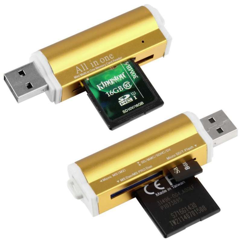 Jual All In One Multi Memory Card Reader Usb Flashdisk 2016 Hitam Di ...
