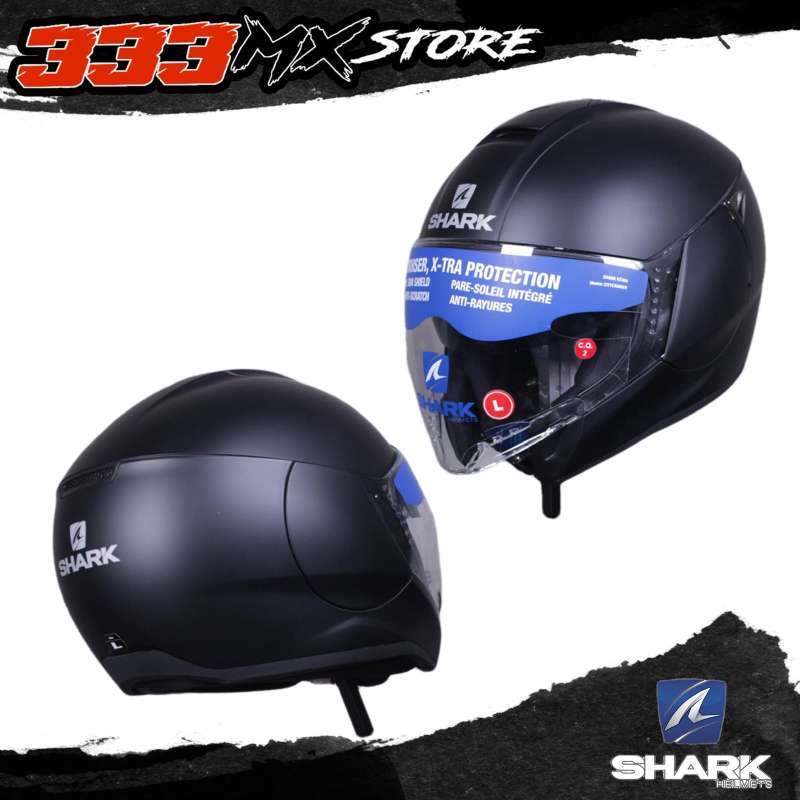 Jual HELM HALF FACE SHARK CITY CRUISER BLACK MATT HELM MOTOR SHARK