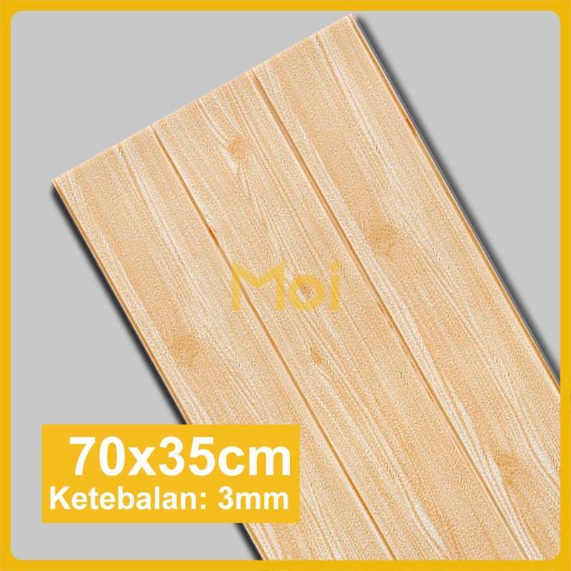 Jual Wallpaper Dinding Foam Motif Kayu 3D Serat Kayu Stiker di Seller Hik Shop Serua, Kota