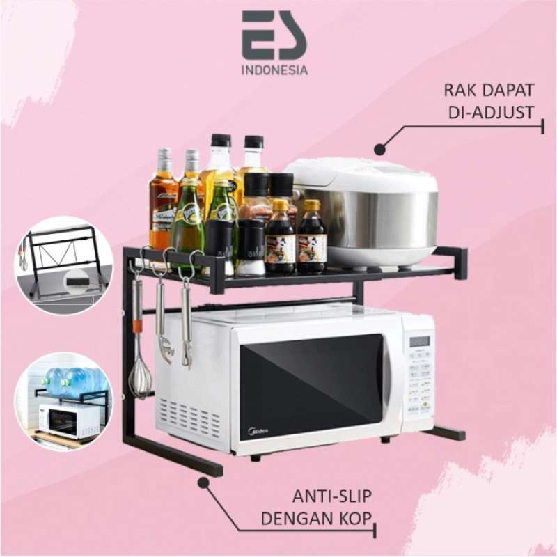 Promo Rak Microwave Rak penyimpanan bumbu dapur, oven, dan rice cooker ...