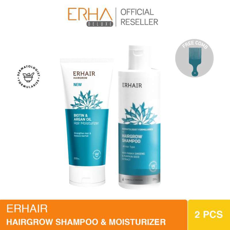 Jual ERHAIR Hairgrow Shampoo 250ml + Hairgrow Hair Moisturizer di
