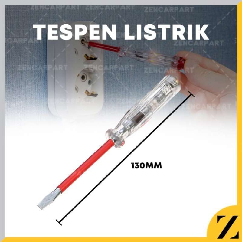 Jual OBENG TESPEN TEST PEN LISTRIK MERAH LAMPU    TESTPEN di Seller