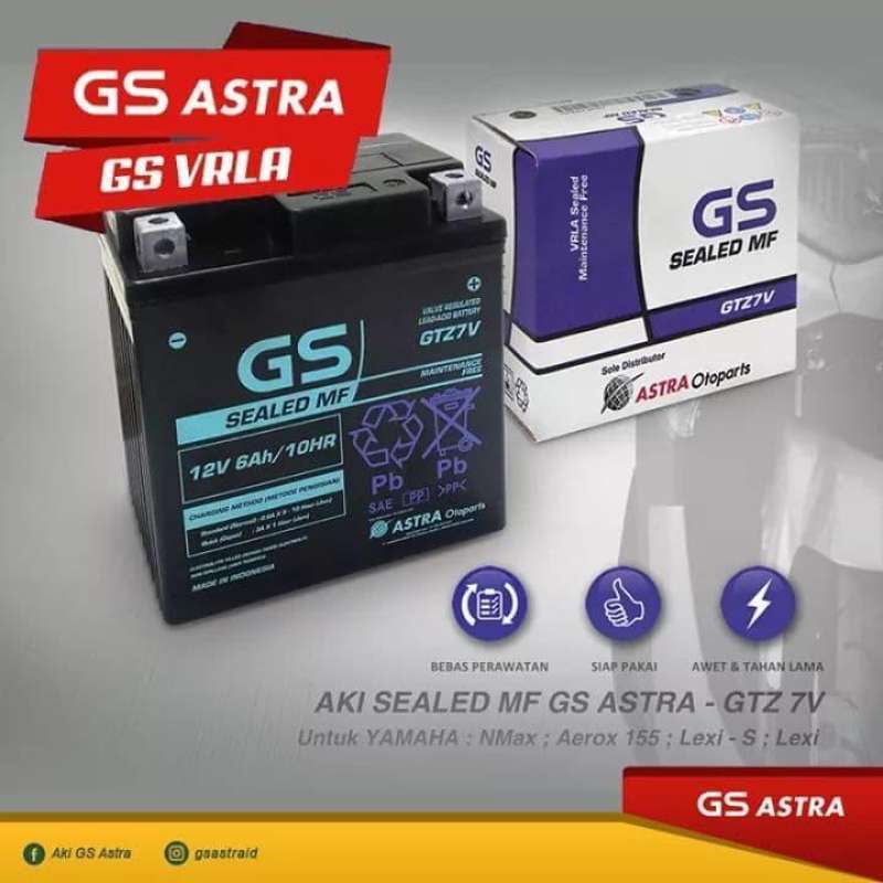 Jual Aki Motor Yamaha Lexi Gs Astrs Gtz 7V Original 100% di Seller