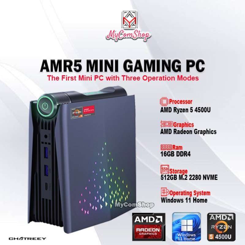 Jual AMR5 MINI PC GAMING RYZEN 5 4500U 16GB RAM 512GB SSD AMD RADEON di