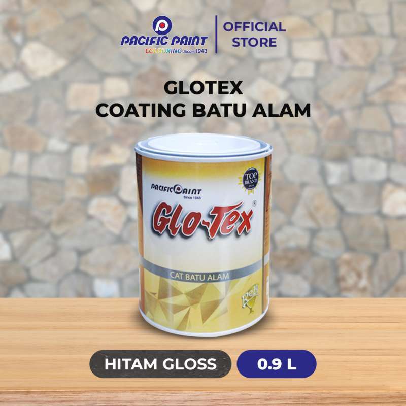Promo Glotex Coating Batu Alam-Cat Permukaan Batu Alam-HITAM GLOSS-0