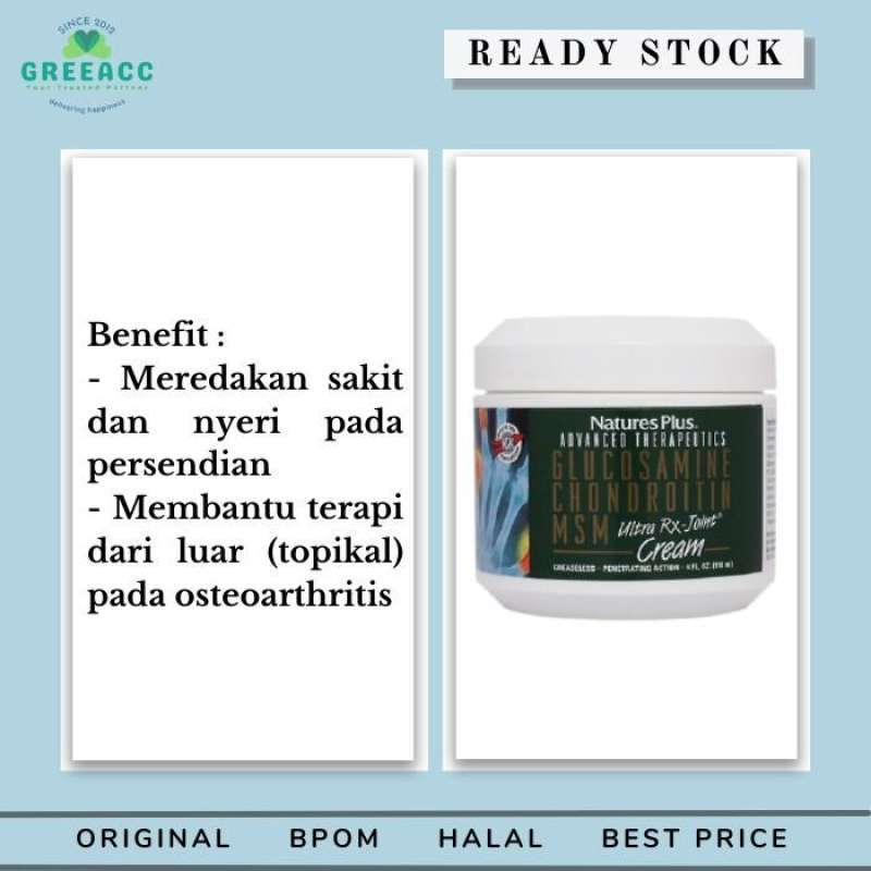 Jual Natures Plus Glucosamine Chondroitin MSM Ultra RXJoint Cream