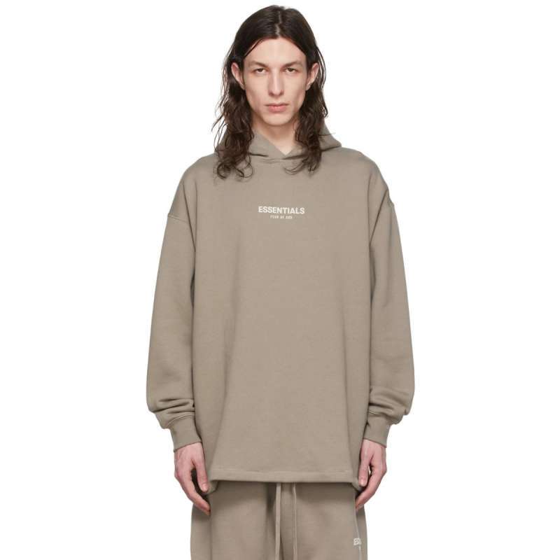 Promo Fear Of God Essentials Logo Relaxed Hoodie Desert Taupe di Seller ...