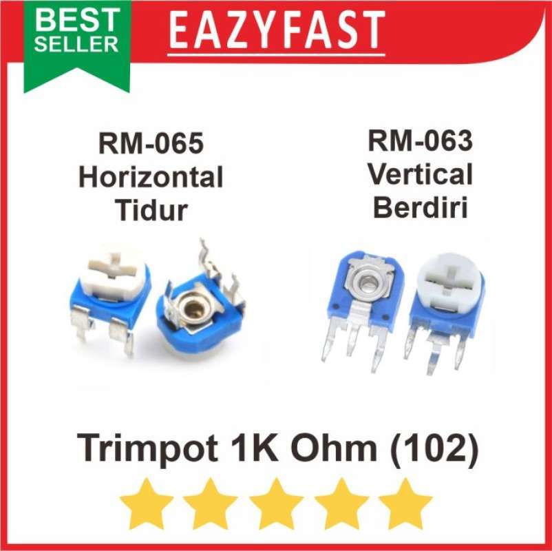 Jual Trimpot 102 R1K R 1 K Ohm Potensio Variable Resistor VR Trimmer RM