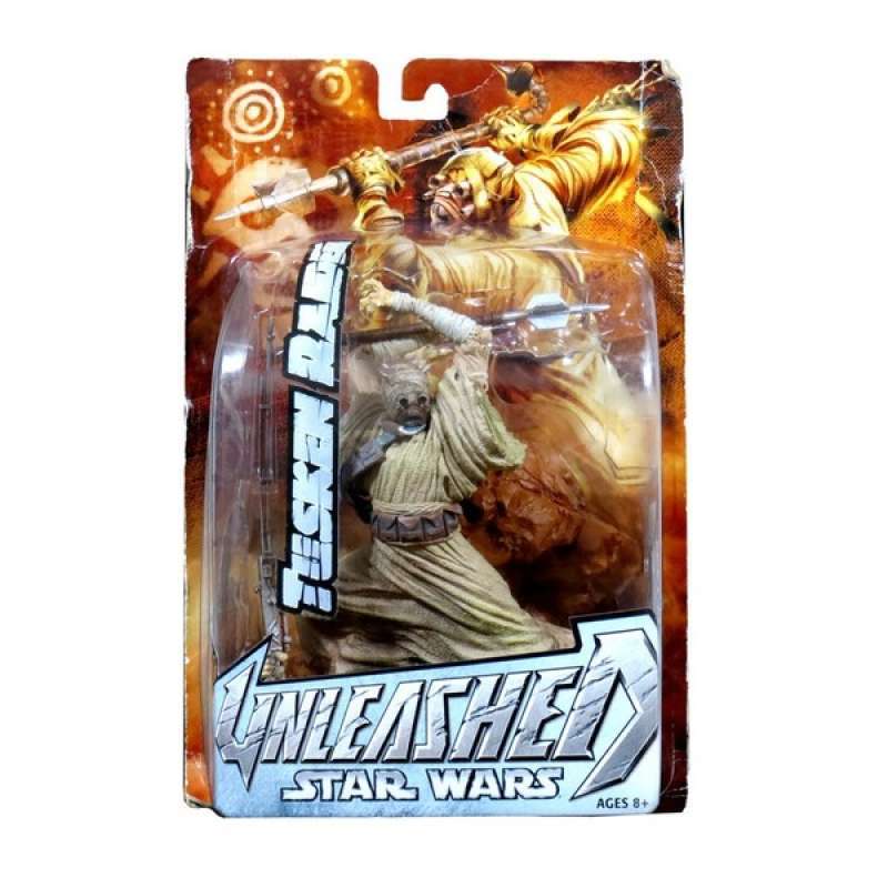 Action Figure Star Wars Unleashed - Tusken Raider Di Hasbro, 17,8 Cm, Con Base E 2 Armi, Da Collezione