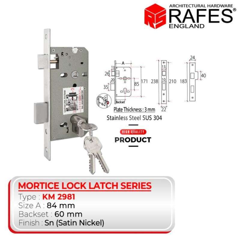 Jual Mortice Lock Rafes Stainless Steel 304 Km 2981 Bodi Only Di